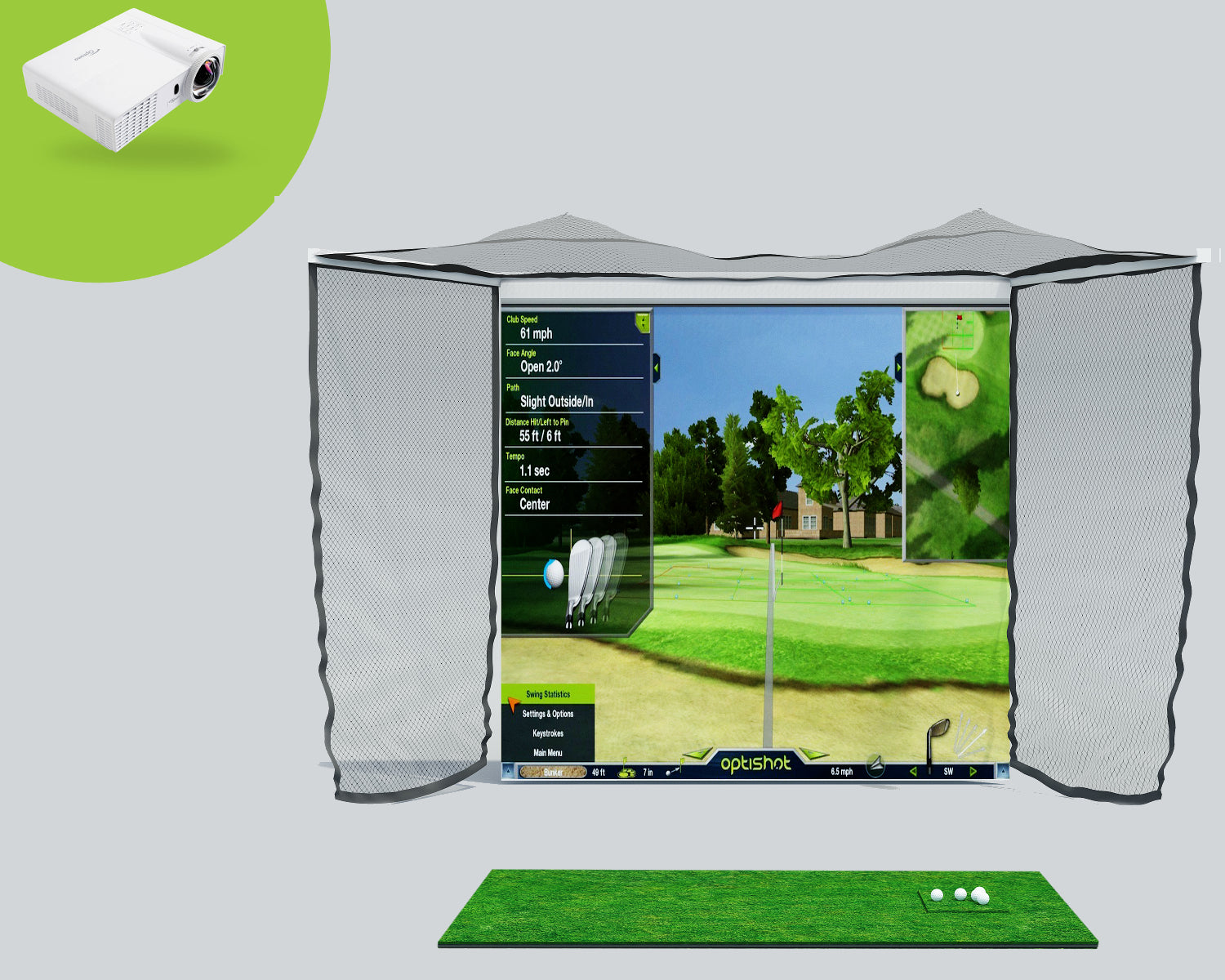 Simulador Optishot con Red - Golf In A Box Pro